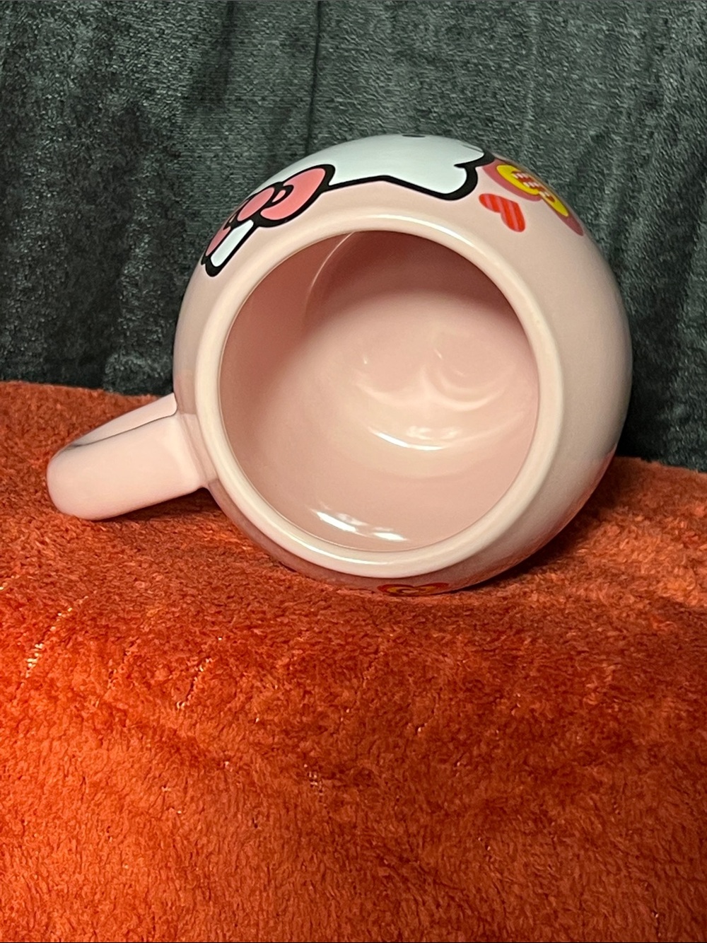 Hello Kitty Pink Ceramic Mug with Red and Yellow Accents - Picture 4 of 6